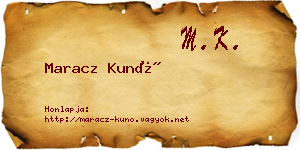 Maracz Kunó névjegykártya